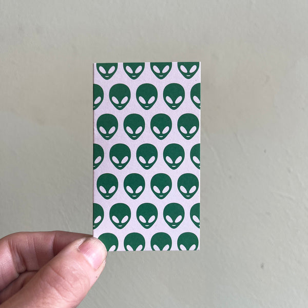Mini Card & Matching Dime Bag - Green Aliens