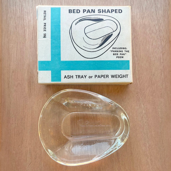 Crystal Bed Pan Ashtray - Vintage 1950's