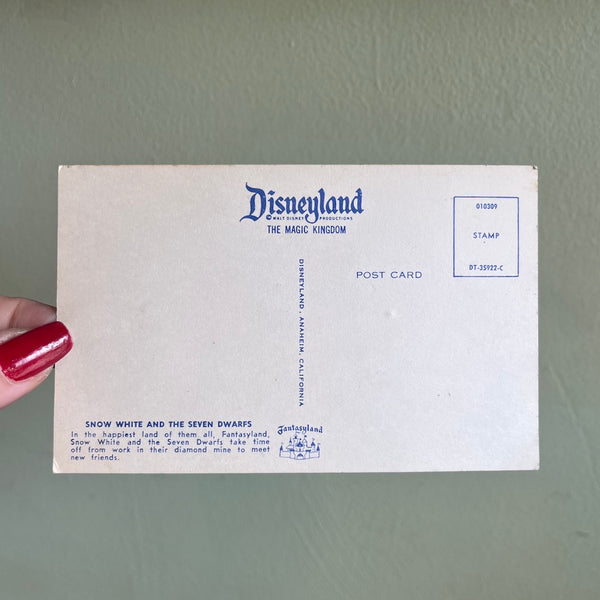 Vintage 1960's Snow White Disneyland Postcard