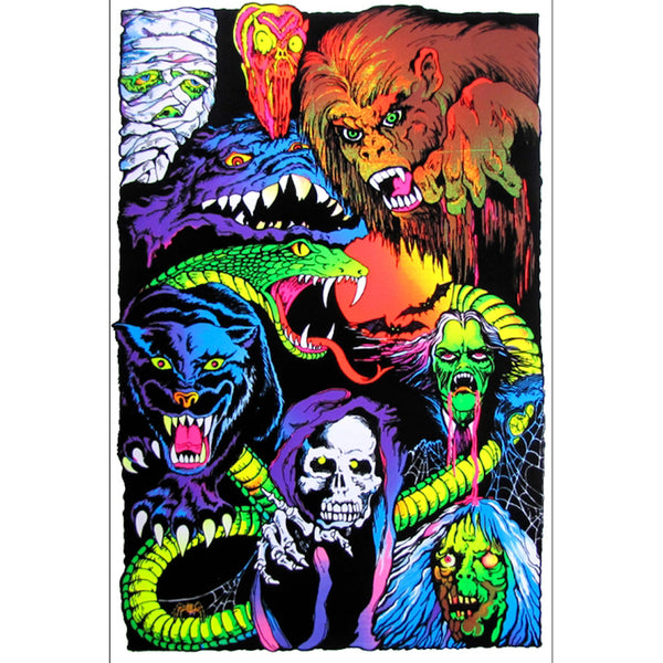 Haunted Nightmare - Vintage Black Light Poster