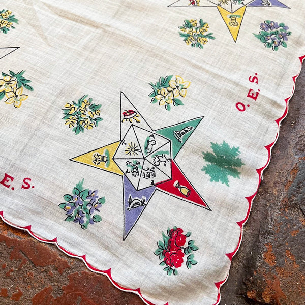 Vintage 1960's Eastern Star Hankie
