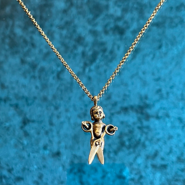 Scissor Baby Charm Necklace