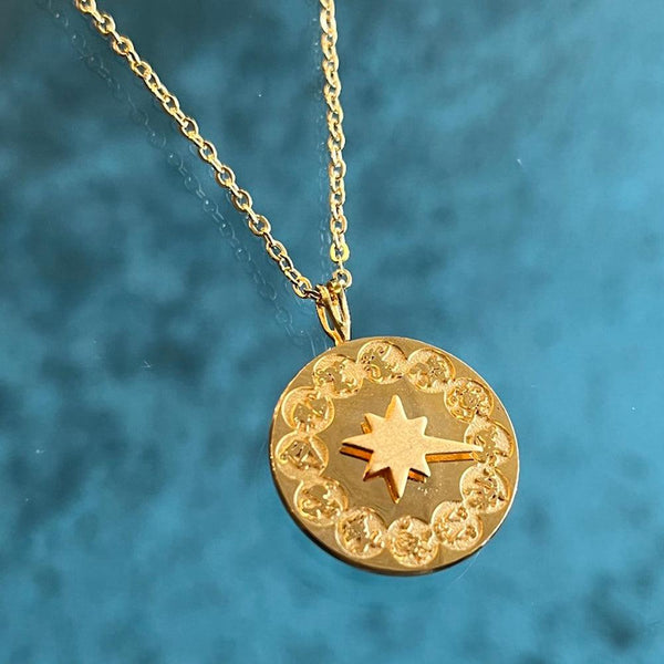 Vintage 1970's Zodiac Dial Necklace