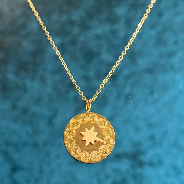 Vintage 1970's Zodiac Dial Necklace