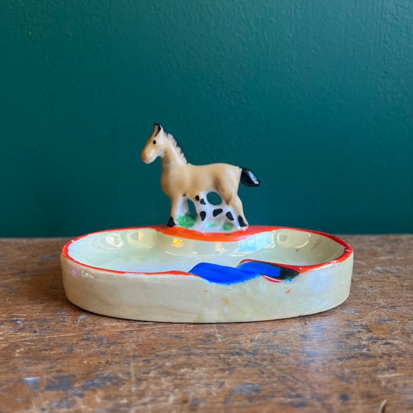 Pony & Puppy Ashtray - Vintage 1940's