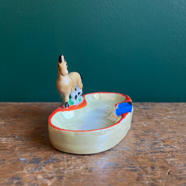 Pony & Puppy Ashtray - Vintage 1940's