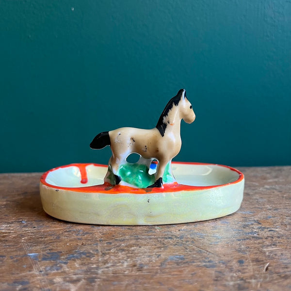 Pony & Puppy Ashtray - Vintage 1940's