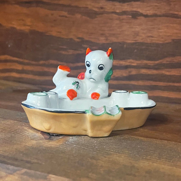Puppy Ashtray & Holder - Vintage 1940's