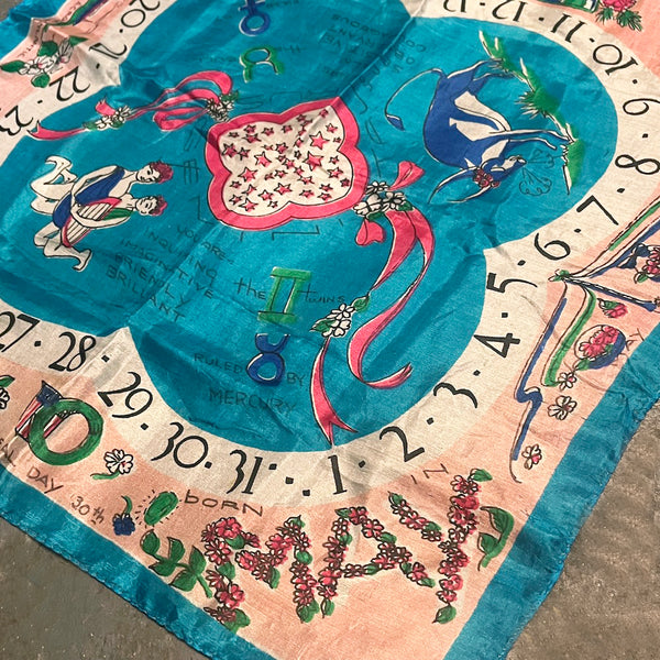 Month of May Silk Scarf - Vintage 1940's