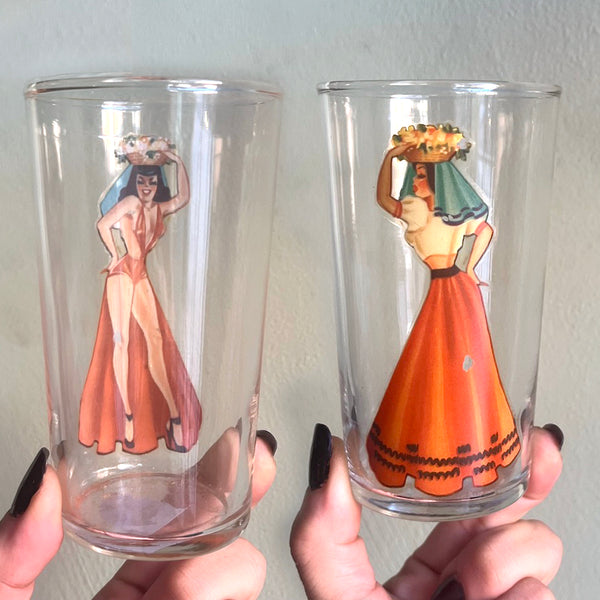 Vintage Nudie Girl Glassware