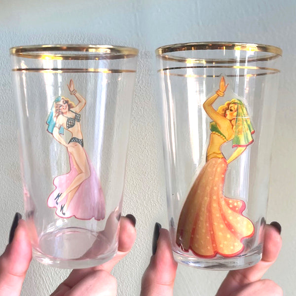 Vintage Nudie Girl Glassware