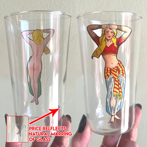 Vintage Nudie Girl Glassware
