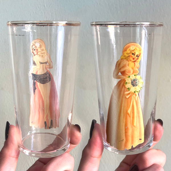 Vintage Nudie Girl Glassware