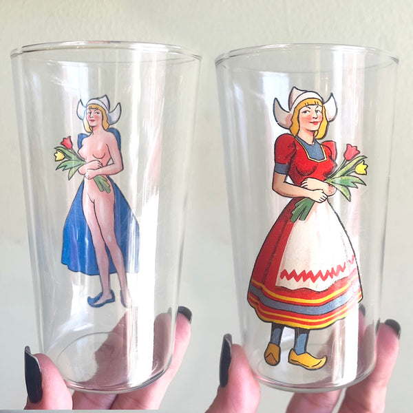 Vintage Nudie Girl Glassware