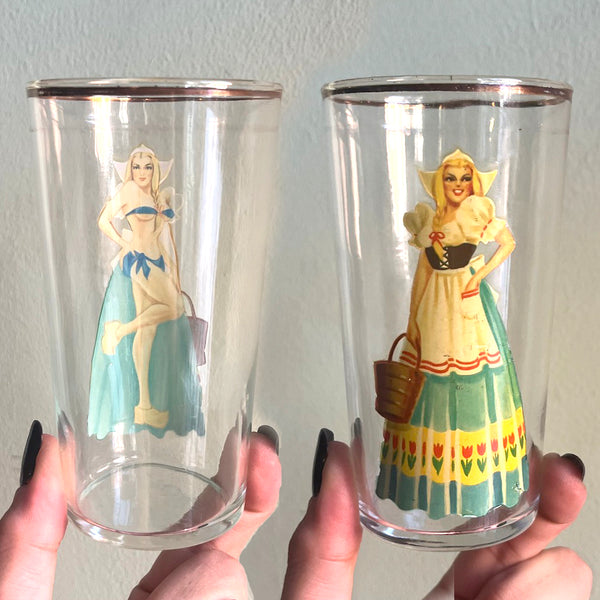 Vintage Nudie Girl Glassware