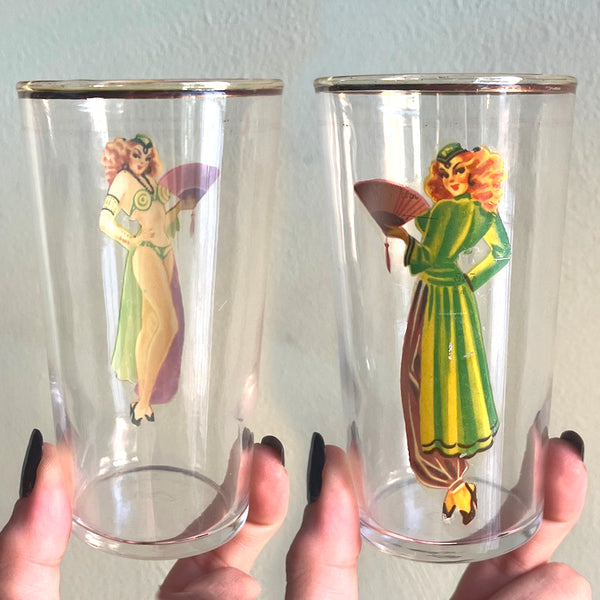 Vintage Nudie Girl Glassware