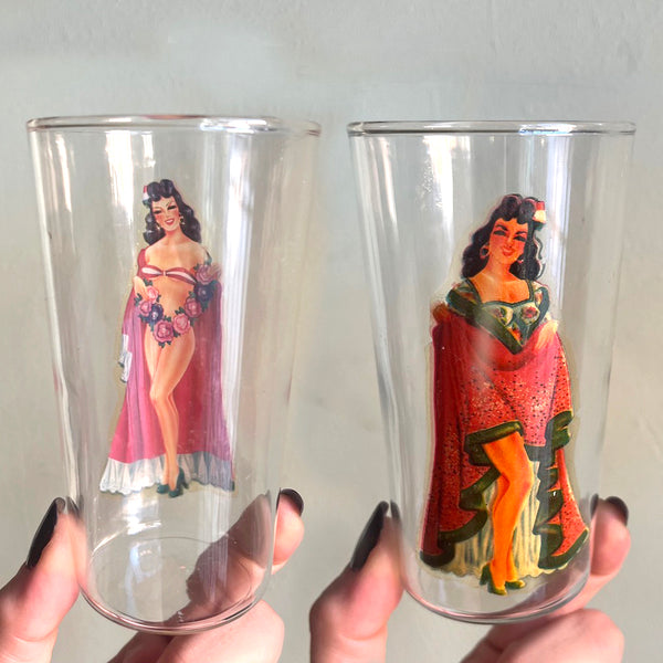 Vintage Nudie Girl Glassware