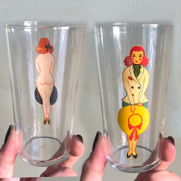 Vintage Nudie Girl Glassware