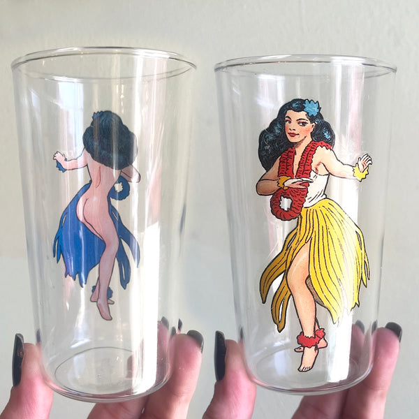 Vintage Nudie Girl Glassware