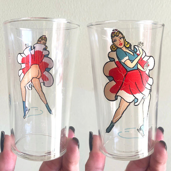 Vintage Nudie Girl Glassware