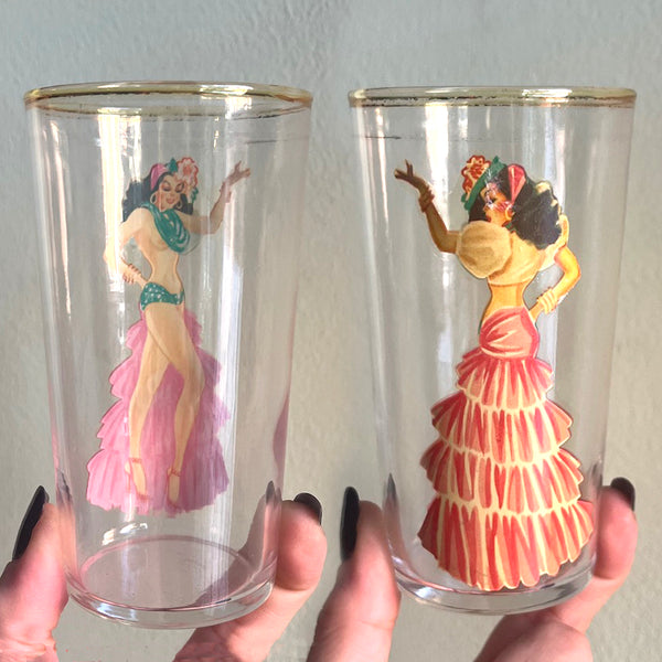 Vintage Nudie Girl Glassware