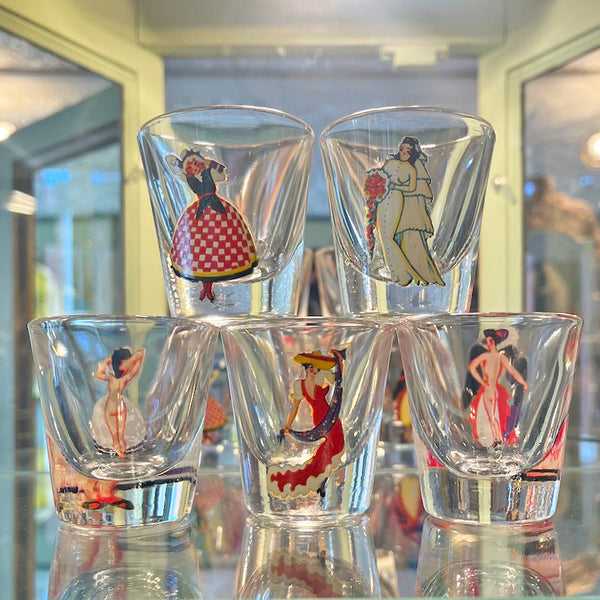 Vintage Nudie Girl Shot Glasses