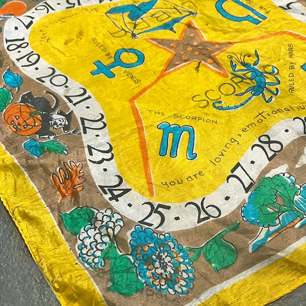 Month of October Silk Scarf - Vintage 1940's