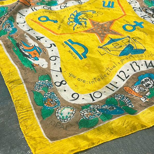 Month of October Silk Scarf - Vintage 1940's
