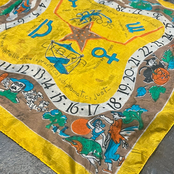 Month of October Silk Scarf - Vintage 1940's