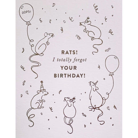 Rats! Belated Birthday Card