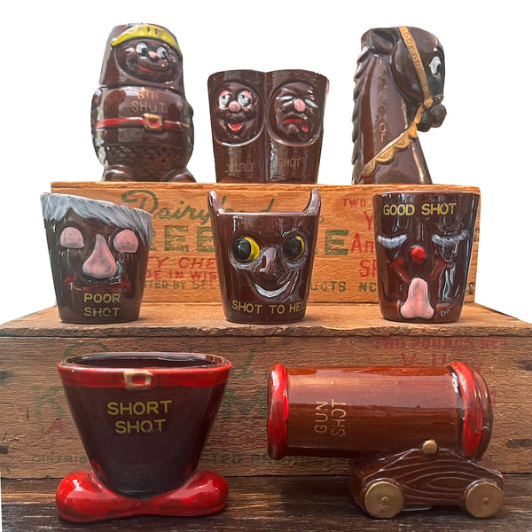 Vintage 1960's Shot Glass Friends