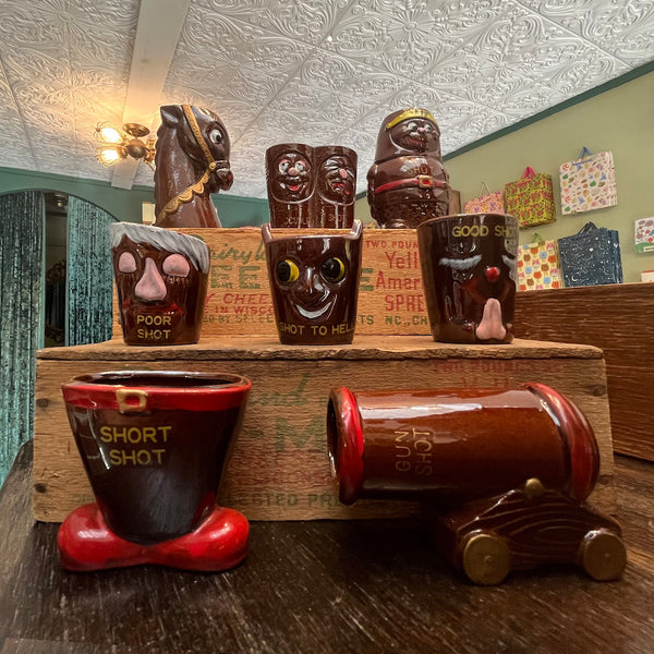 Vintage 1960's Shot Glass Friends