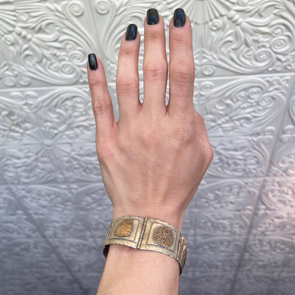 Vintage 1940's Sterling Aztec Bracelet