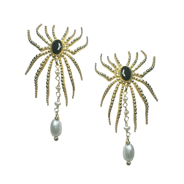 Pearl Drop Spider Earrings