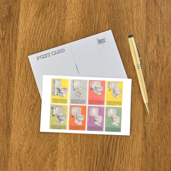 Pastel Toilets Postcard
