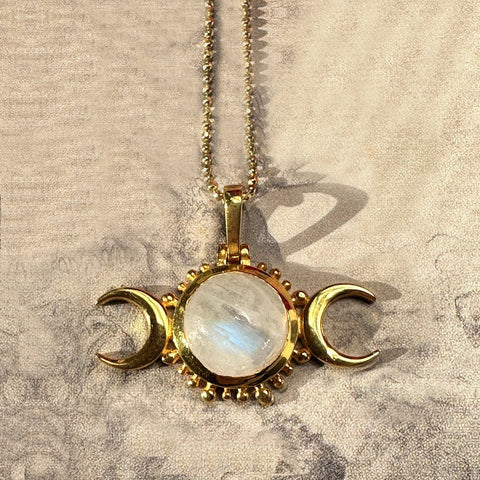 Three Moons Necklace - Moonstone