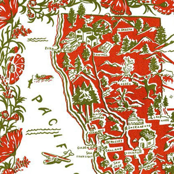 California Map Dish Towel