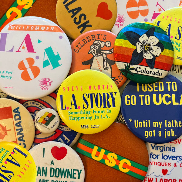 Vintage Los Angeles & Travel Souvenir Buttons