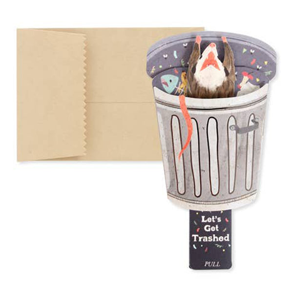 Let's Get Trashed Possum Pop-Up Card