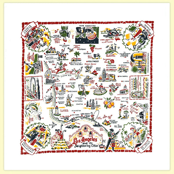 Los Angeles Map Dish Towel