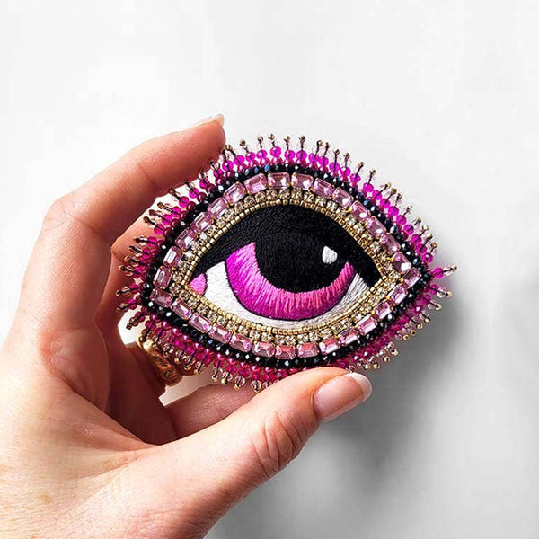 Celestial Eye Brooch - Pink Medium