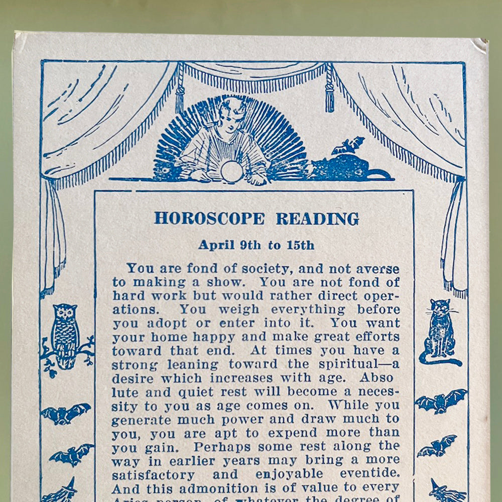 Vintage 1925 Weekly Horoscope Cards