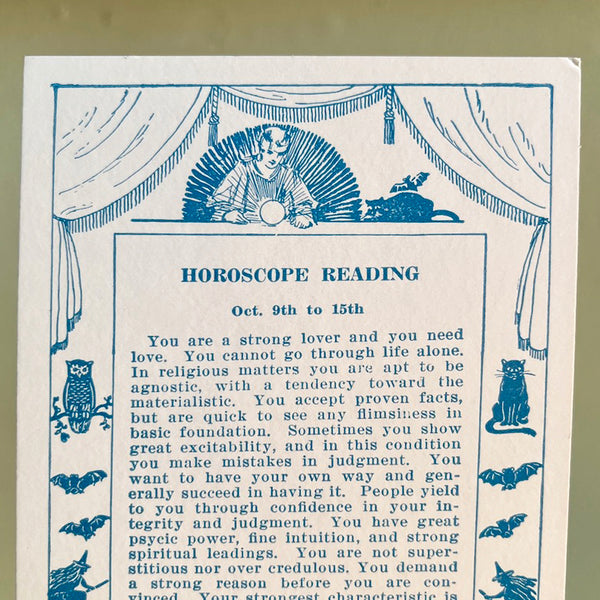 Vintage 1925 Weekly Horoscope Cards