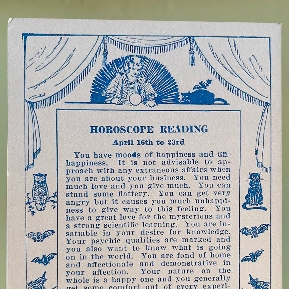 Vintage 1925 Weekly Horoscope Cards