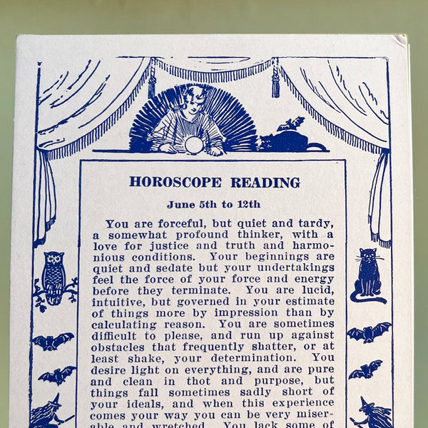 Vintage 1925 Weekly Horoscope Cards