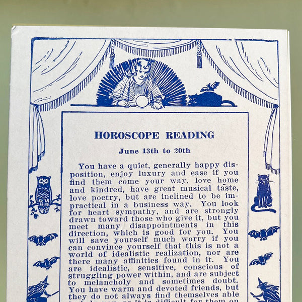 Vintage 1925 Weekly Horoscope Cards