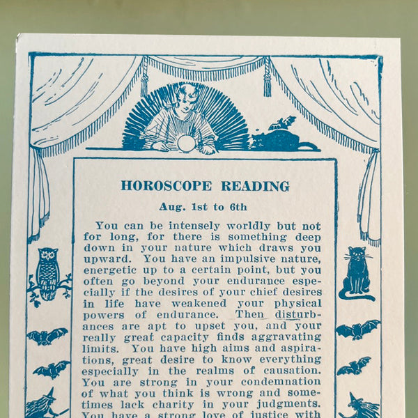 Vintage 1925 Weekly Horoscope Cards