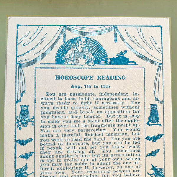 Vintage 1925 Weekly Horoscope Cards