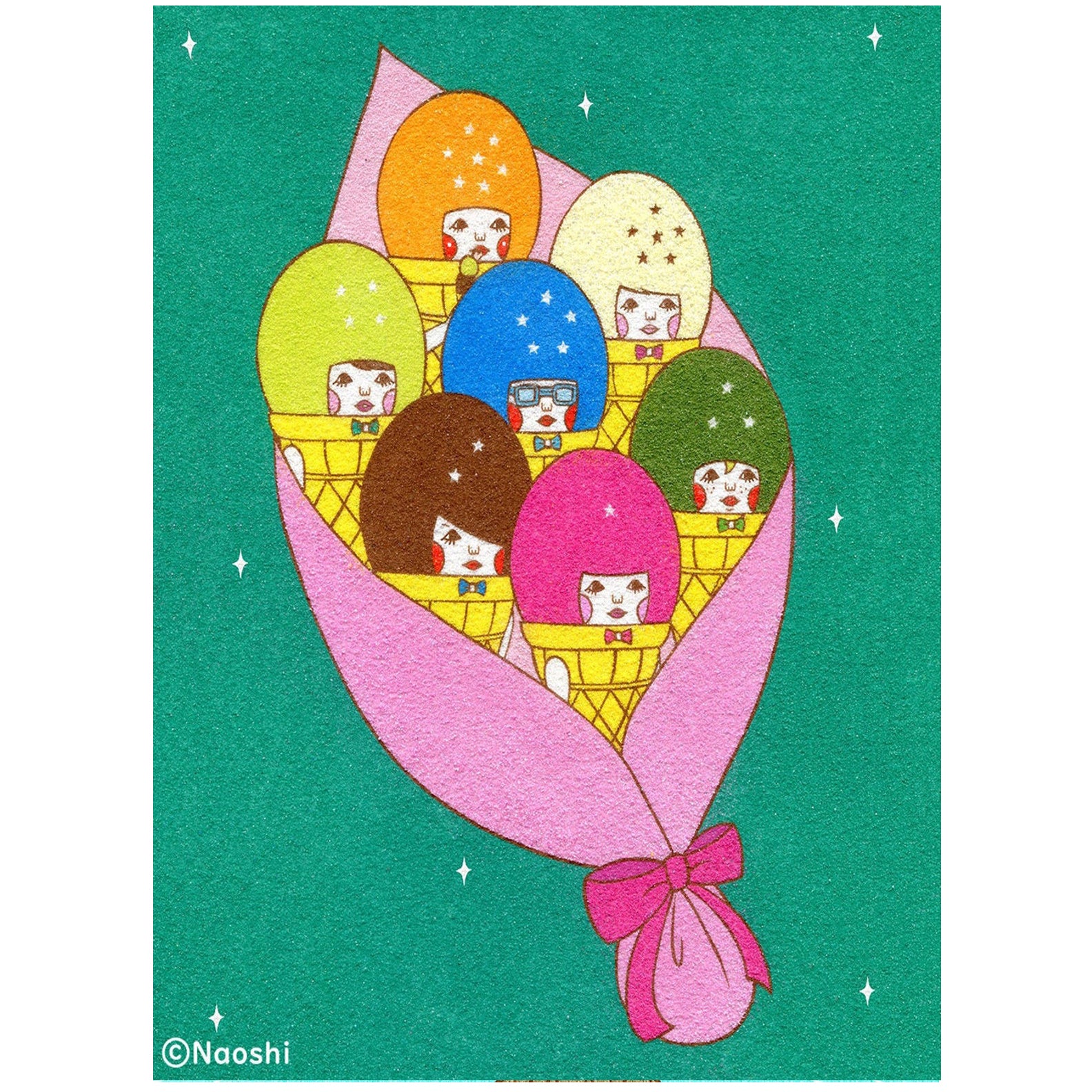 Ice Cream Bouquet - Art Print by Naoshi