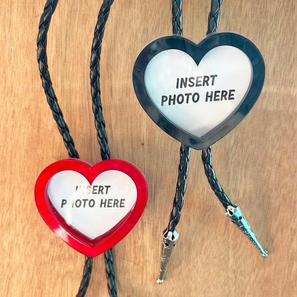 Picture Frame Bolo Tie - Red Heart